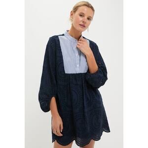 TUCKERNUCK Navy Nautical Eyelet Mini Calliope Dress Size S NWT